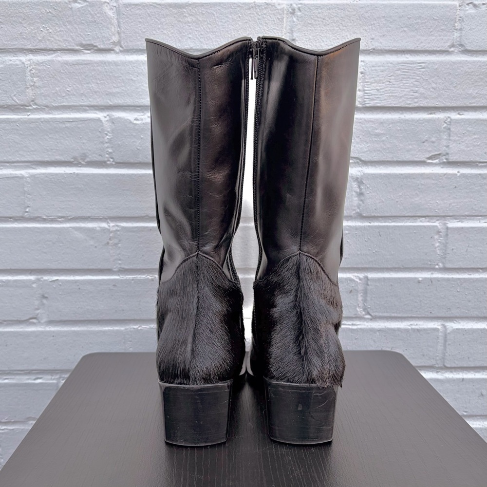 VTG Aquatalia Mixed-Media Leather Snakeskin & Calf Hair Boots, SZ 8 MSRP $695 - Picture 8 of 11